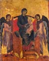 virgin and child enthroned with two angels